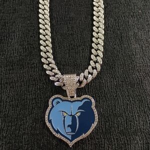 Memphis Grizzlies 20 Inch Necklace Pendant Cuban Chain Link NBA Basketball